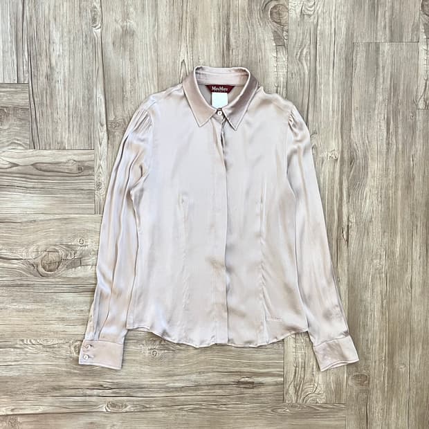 Max Mara 인디핑크실크 셔츠