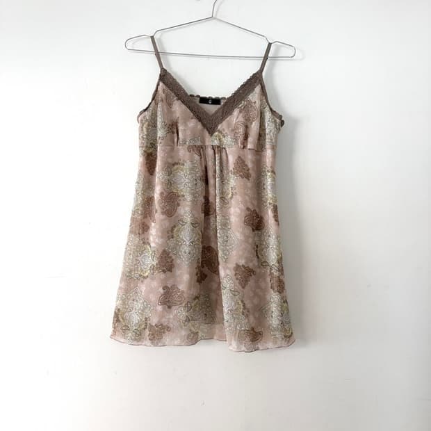 Oriental pattern lace camisole