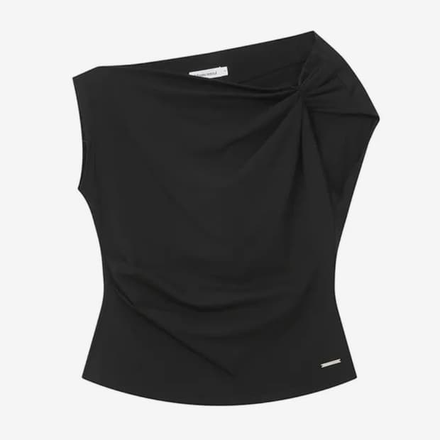 미세키서울 Slanted sleeveless top BLACK