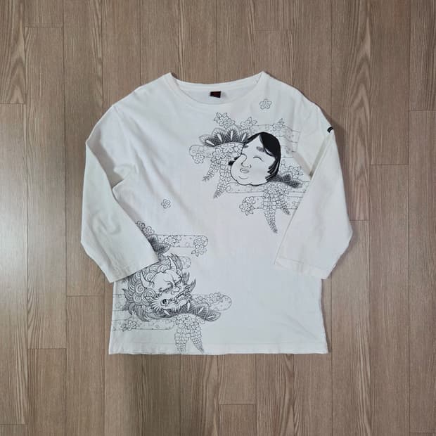 cropped heads 미드 슬리브 라운드 티셔츠