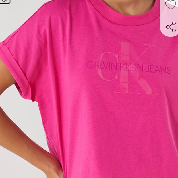 캘빈클라인 핫핑크 크롭 반팔