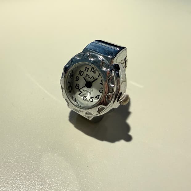 빈티지 실버 쿼츠 시계반지