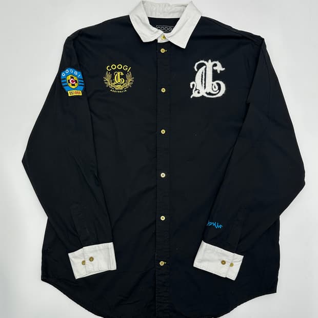 Coogi 쿠지 자수 로고 디테일 셔츠 XL