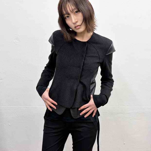 닐바렛 레더 패널 자켓