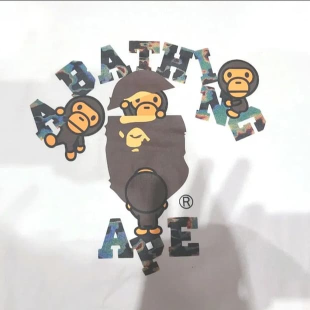 23 SS 베이프 Thermography 컬리지 마일로 티셔츠