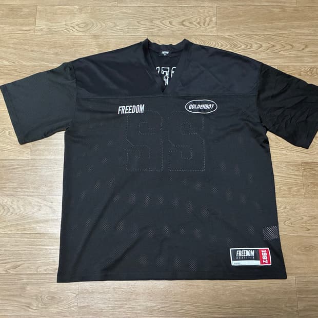 2XL) 프리덤 에슬레틱 메쉬 럭비 져지 블랙