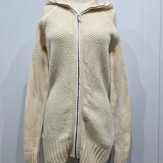 아르마니 익스체인지 아이보리 니트 후드집업