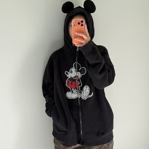 일본빈티지 y2k 도쿄디즈니 미키마우스 후드집업