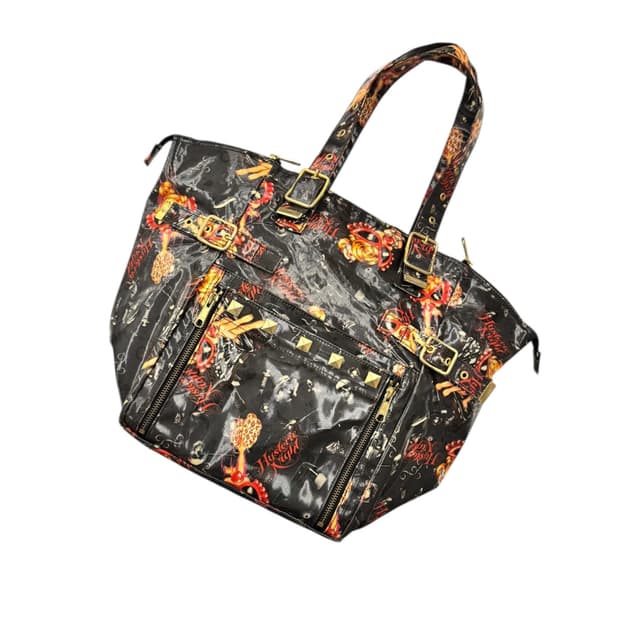 히스테릭글래머 PVC 벨티드 스터드 숄더백 블랙