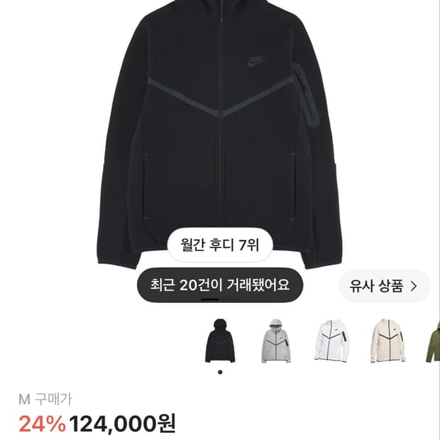 나이키 테크 플리스 윈드러너 풀집 자켓 블랙