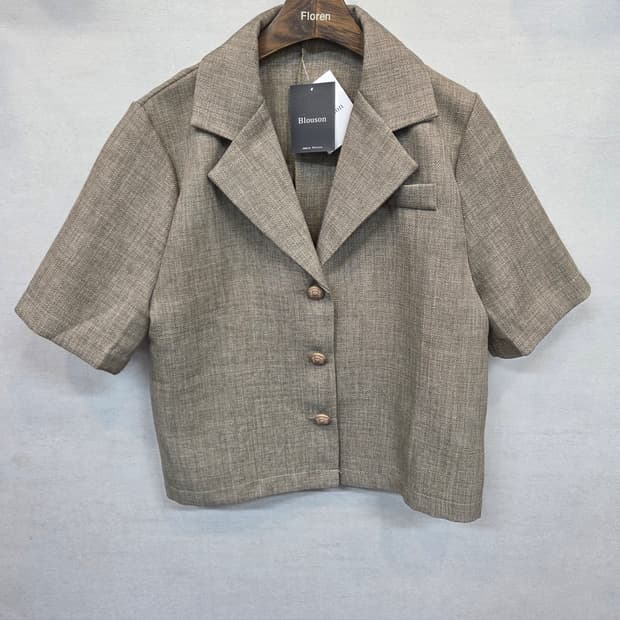 Blouson 린넨 반팔 자켓 프리 대략 66