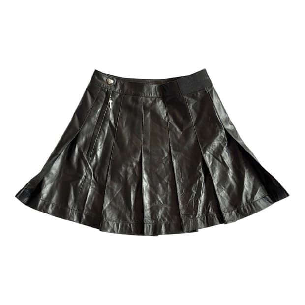 (국내유일/에스파공식협찬) Noir Desir 링클 레더 스커트