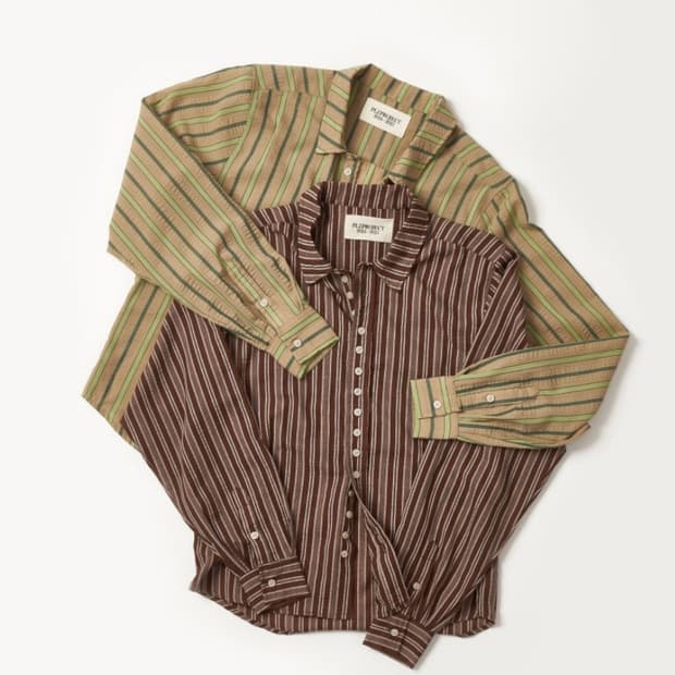 플리즈프로젝트 써머 스트라이프 버튼 셔츠 브라운