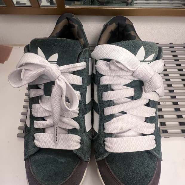 베이프 아디다스 로우수트 쉐도우 그린 클라우드 화이트