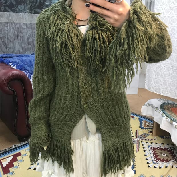 더오픈프로덕트 여성 프린지 디테일 가디건 