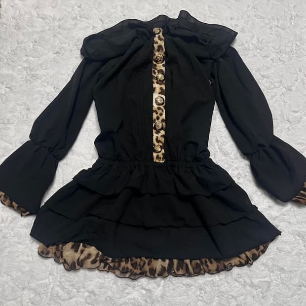 d.i.a 다이아 오프숄더 호피 갸루 원피스