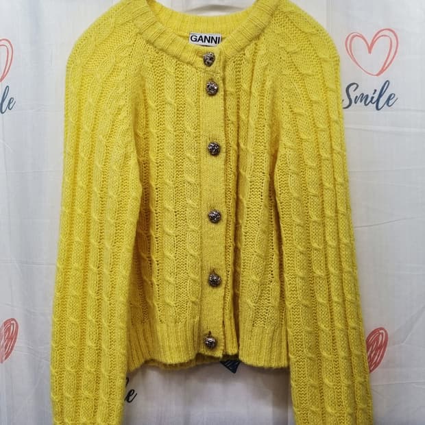 정품)  가니 모헤어 니트 가디건 