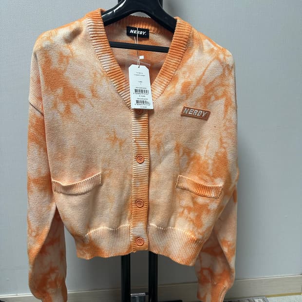 널디 여성가디건 오렌지 물나염숏기장  가디건 -S사이즈  새상품