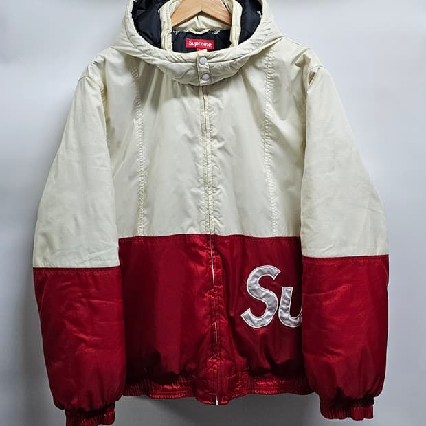 슈프림 16FW 사이드라인 로고파카 L