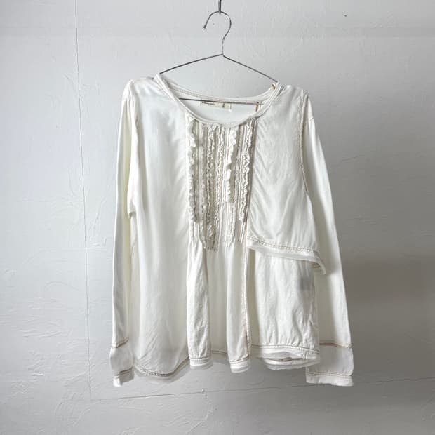 As know as de base 믹스드 프릴 롱 슬리브