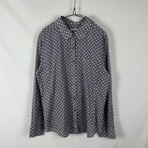 Vintage 퍼플컬러 도트 셔츠 