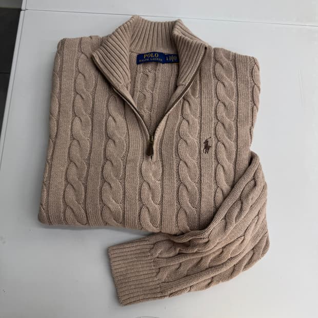 폴로 반집업 니트 