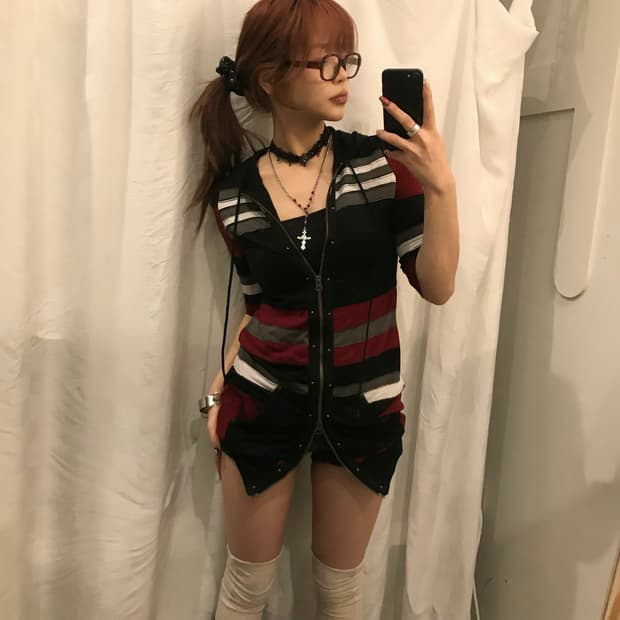 Ozz Croce 오즈크로스 고딕 투웨이 반팔 후드집업