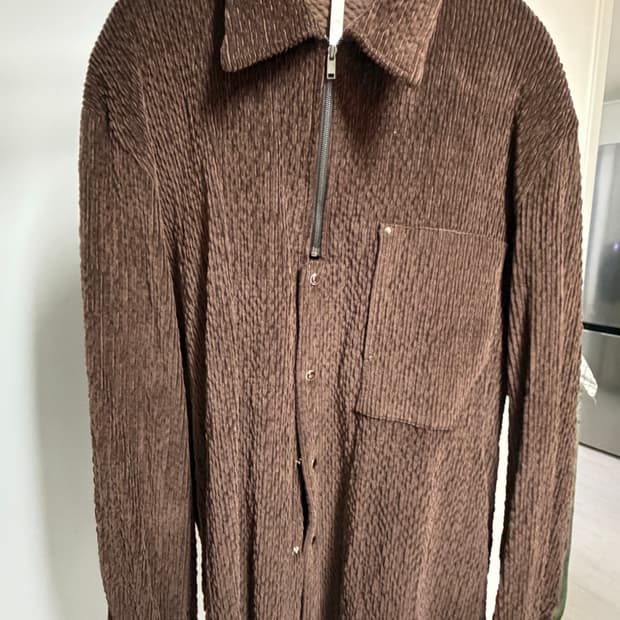 노이어 웨이브 집업 셔츠 자켓 브리운 48