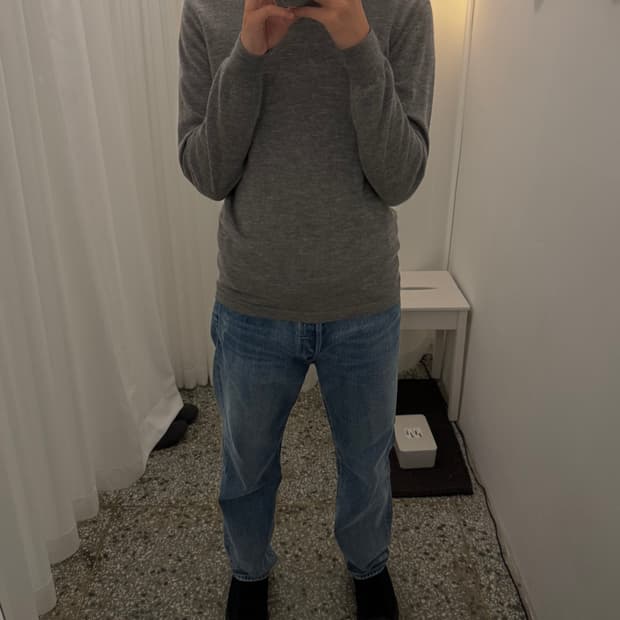 비즈빔 캐시미어 브이넥 니트