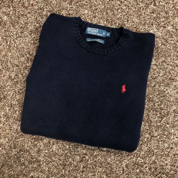 폴로 랄프로렌 네이비 코튼 니트