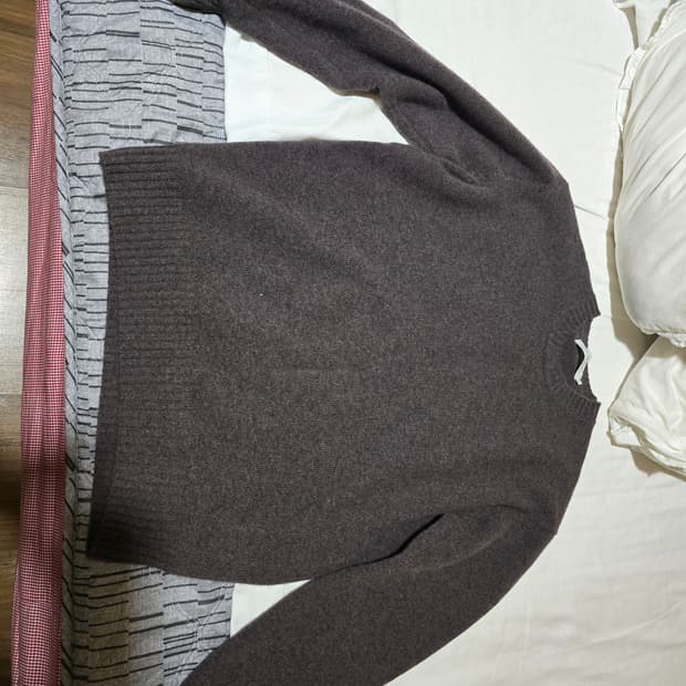 유니온블루 캐시미어 울 크루넥 니트 모카 브라운 M