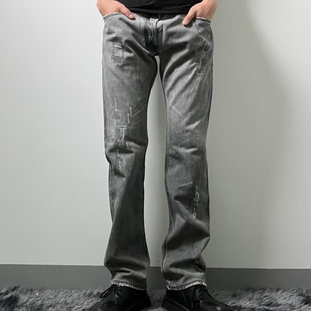 diesel 디젤 사파도 그레이 워싱 데님 팬츠 32