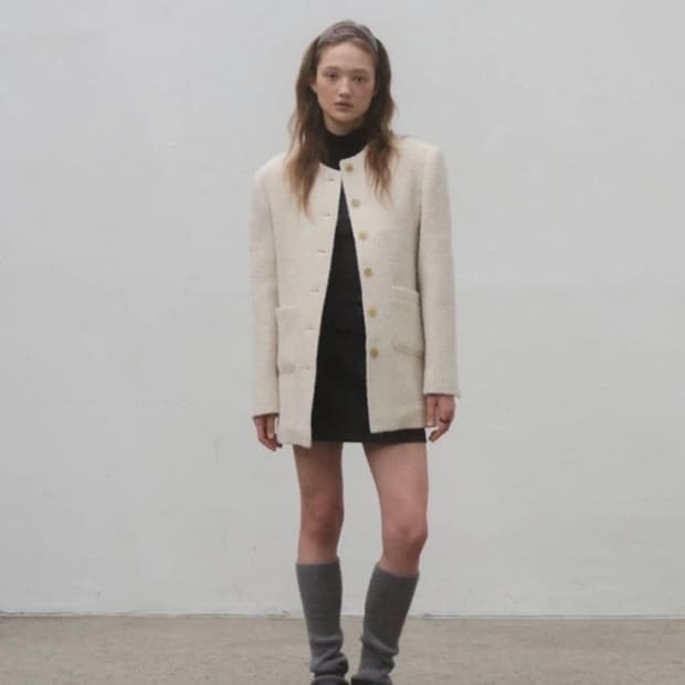 포에토 트위드 자켓 아이보리