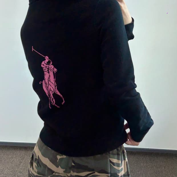 Polo 폴로 백 포인트 핑크 빅 포니 후드집업