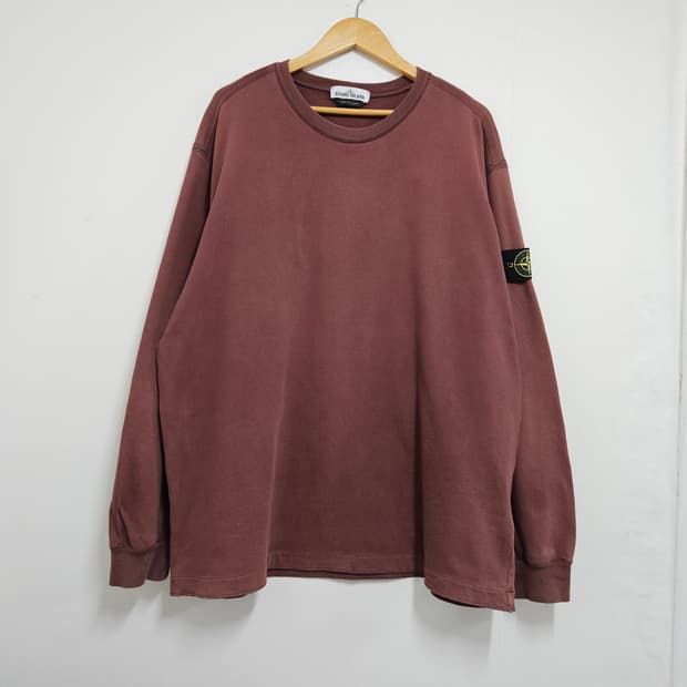 3XL 스톤아일랜드 다크버건디 롱슬리브
