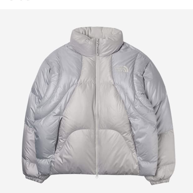 (S) 노스페이스 웨이브 화이트 라벨 rds 다운 자켓 아이스 그레이