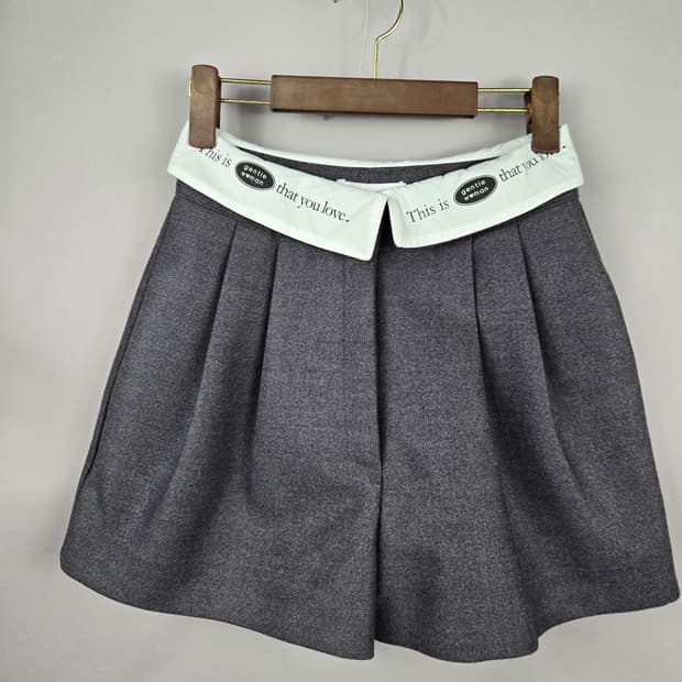 [무료배송]젠틀우먼 S 여성 핀턱 와이드 쇼츠 반바지 얇은 모직 느낌