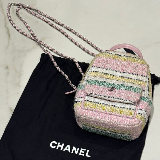 샤넬 트위드 미니 백팩