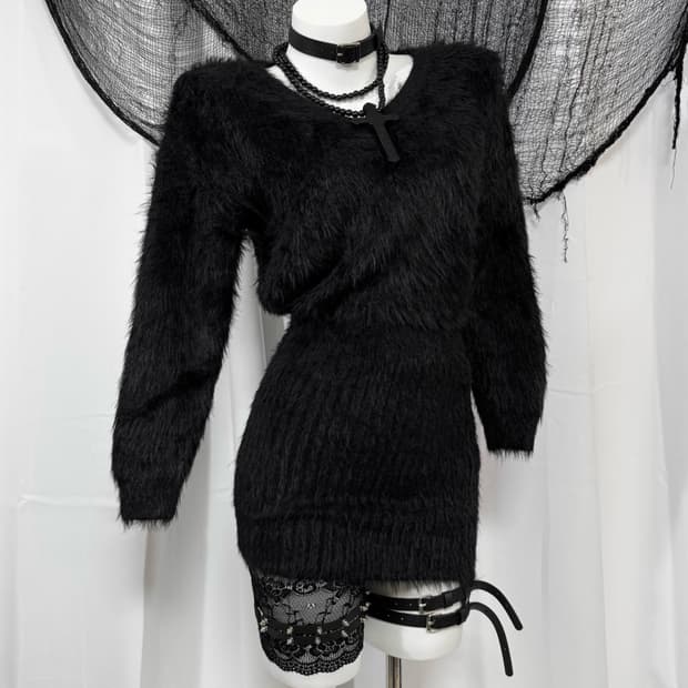 angora knit one piece