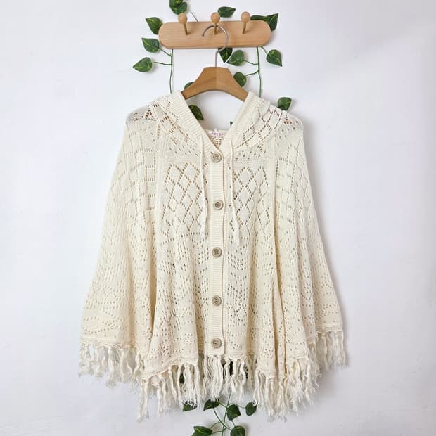 후드 케이프 가디건