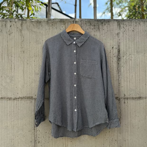 Japenese vintage 포켓 체크 셔츠