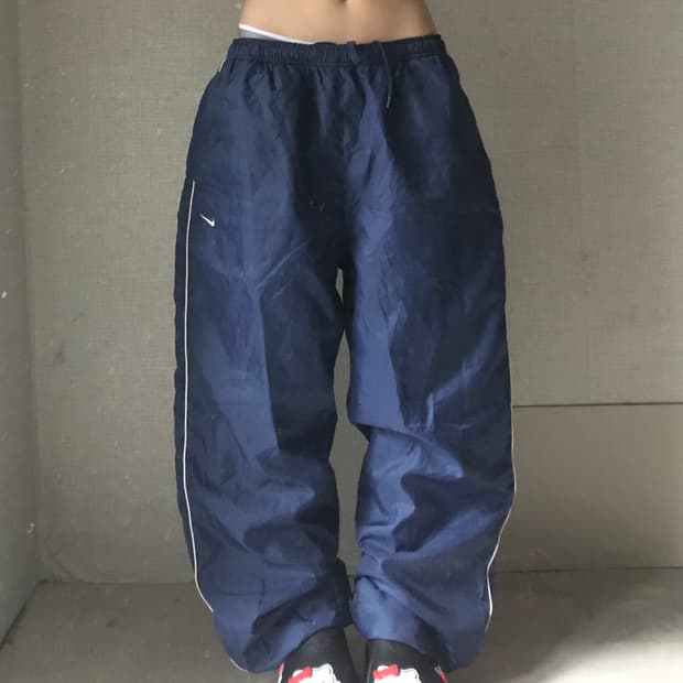 나이키 네이비 와이드핏 트레이닝 팬츠