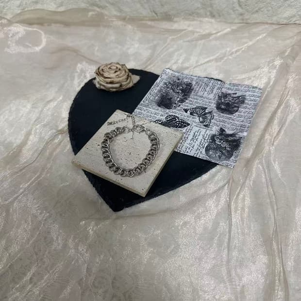 빈티지 고딕 쿠바체인 팔찌