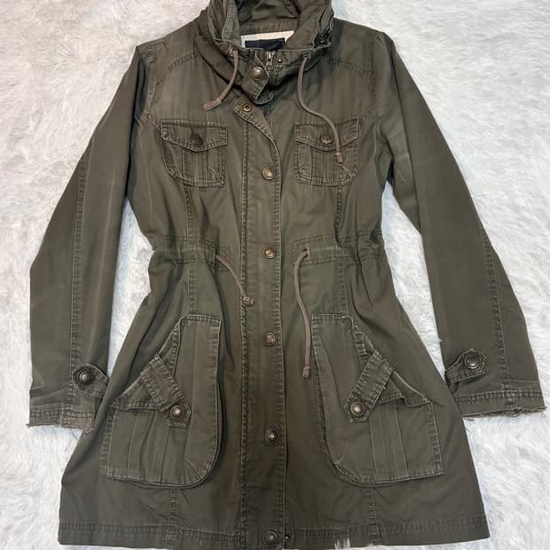 milyi pocket high neck string parka