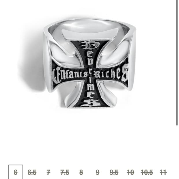 ERD Cross Ring Silver US9