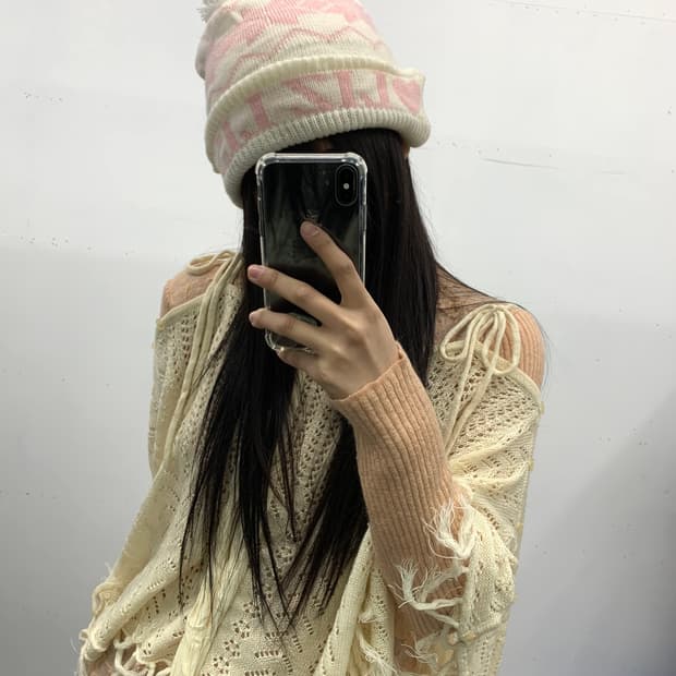 핑크 패턴 가디건