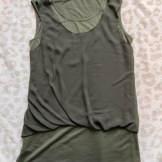 Khaki layered sleeveless