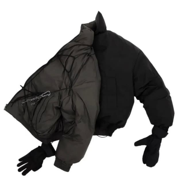 오호스 리버시블 타이 웰론 패딩 블랙