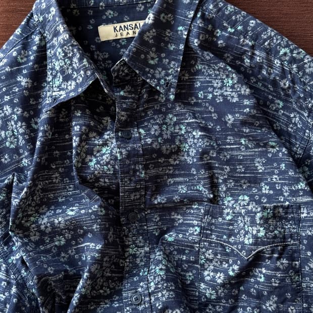 Natural cotton design pattern H/S shirt