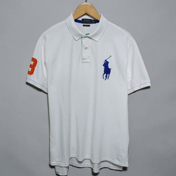 110 POLO 폴로 랄프로렌 빅포니 반팔 카라티 화이트